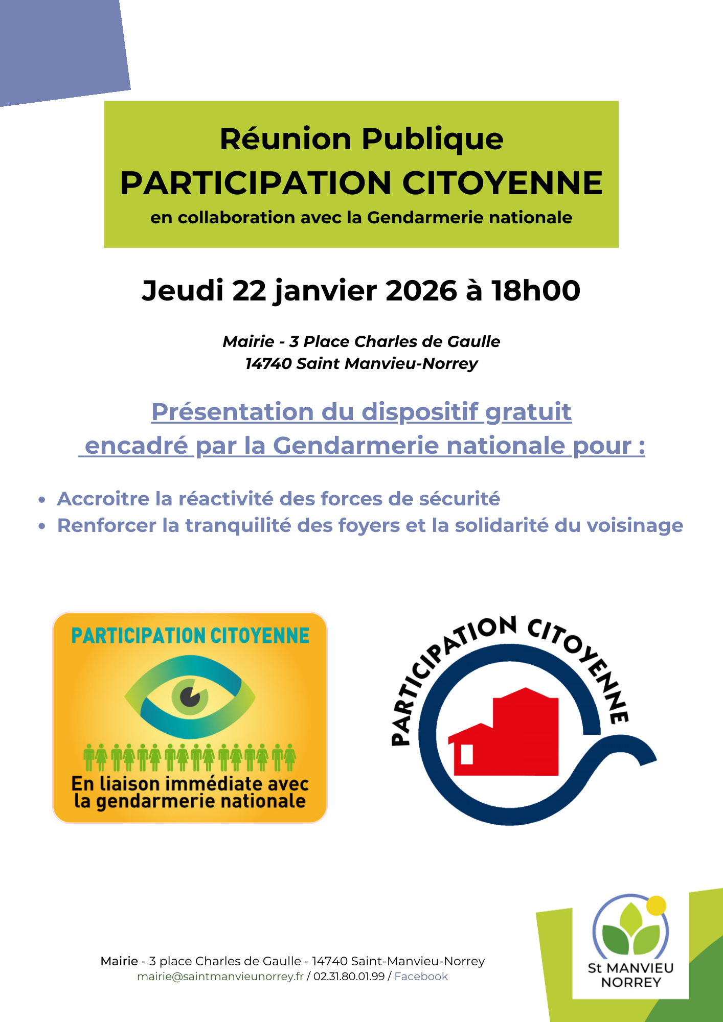 Lire la suite à propos de l’article Réunion publique – Participation citoyenne