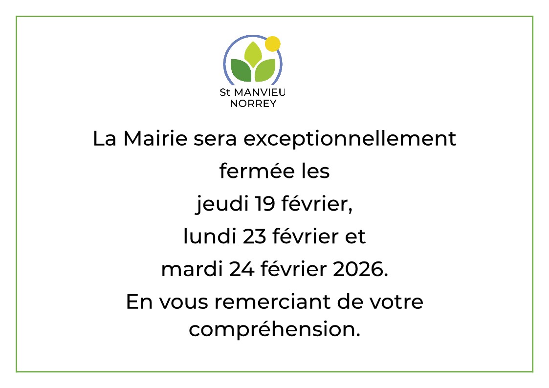 Fermeture exceptionnelle de la Mairie