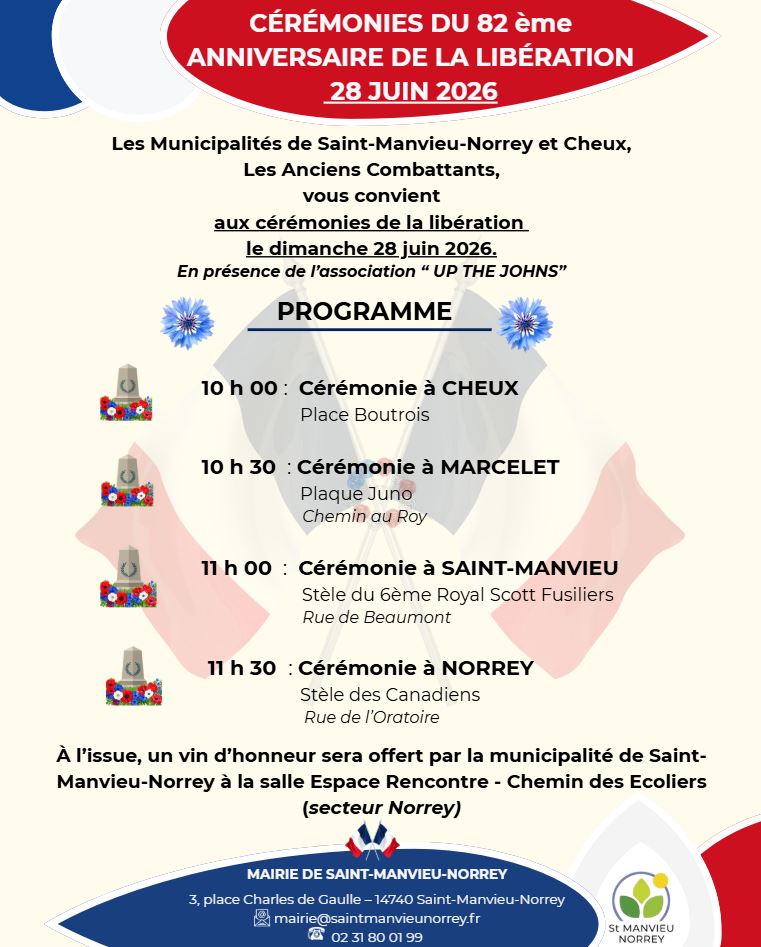 Programme des cérémonies de la libération