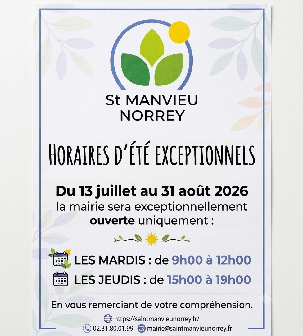 Horaires d’été exceptionnels