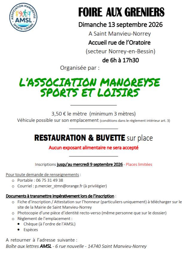FOIRE AUX GRENIERS 2026