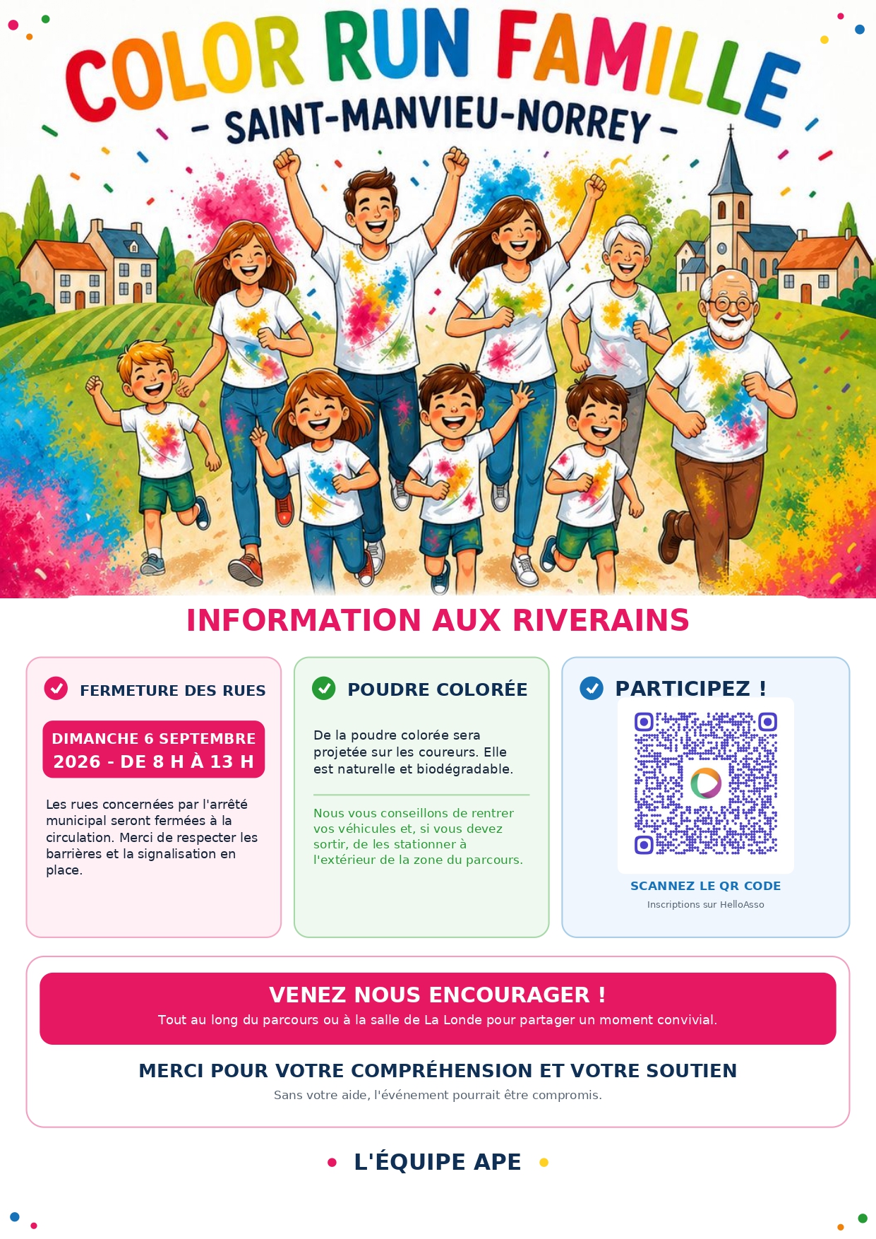 INFORMATIONS AUX RIVERAINS -COLOR RUN