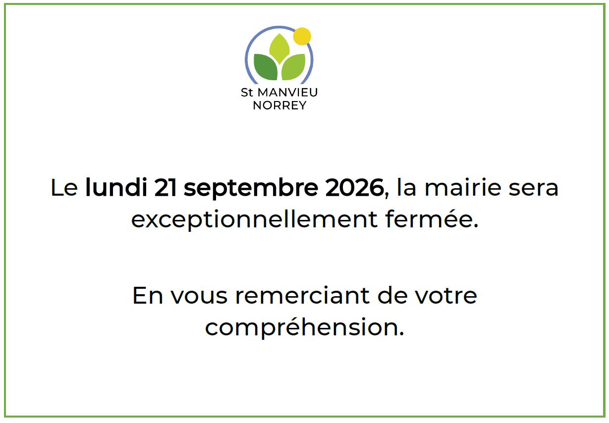 FERMETURE EXCEPTIONNELLE DE LA MAIRIE