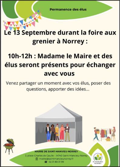 PERMANENCE DES ELUS – FOIRE AUX GRENIERS