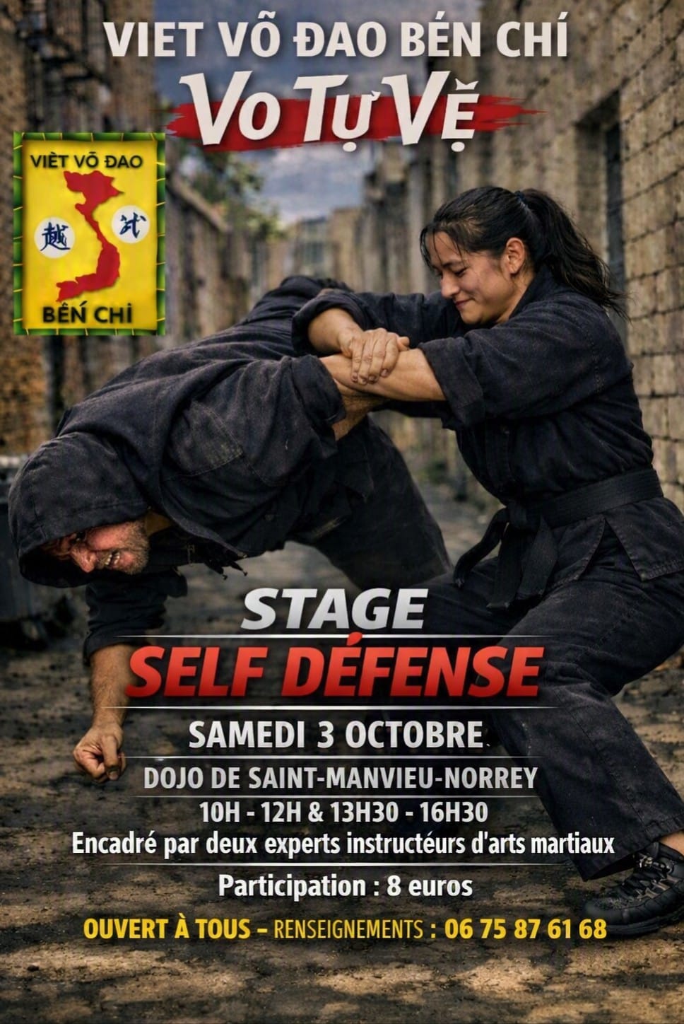 Stage Self défense le 3 octobre 2026