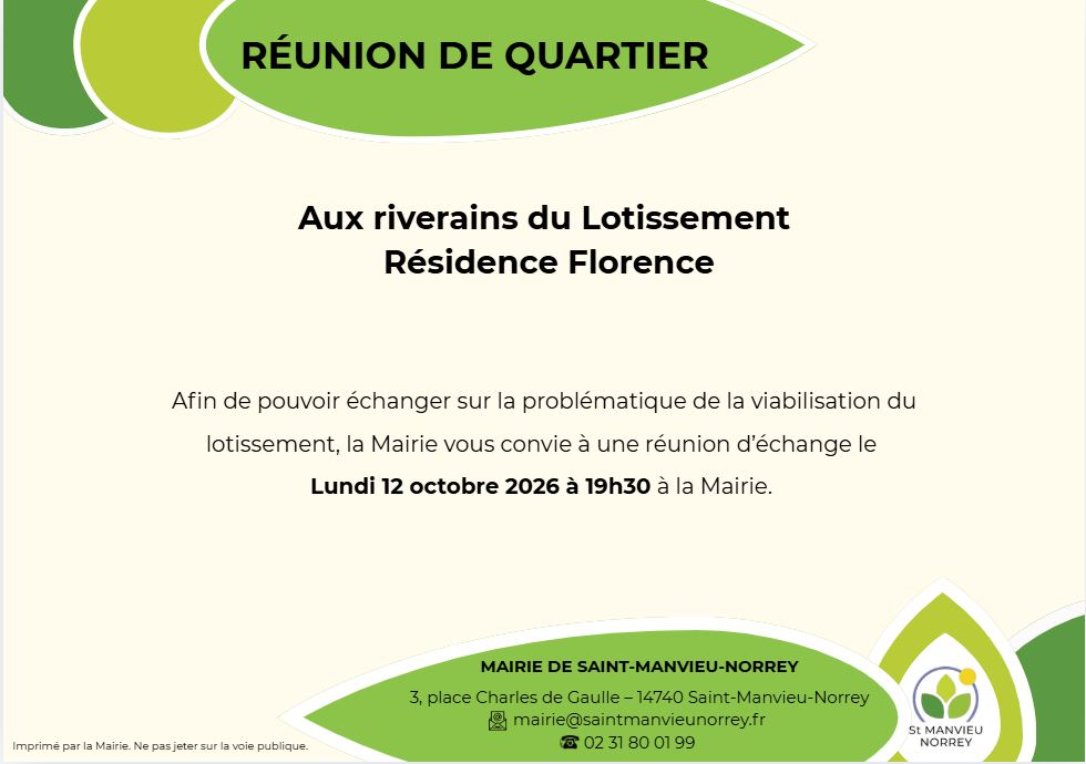REUNION DE QUARTIER-RESIDENCE FLORENCE